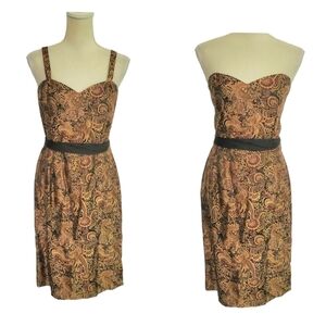Michelle Antonelli Black & Gold Paisley Dress